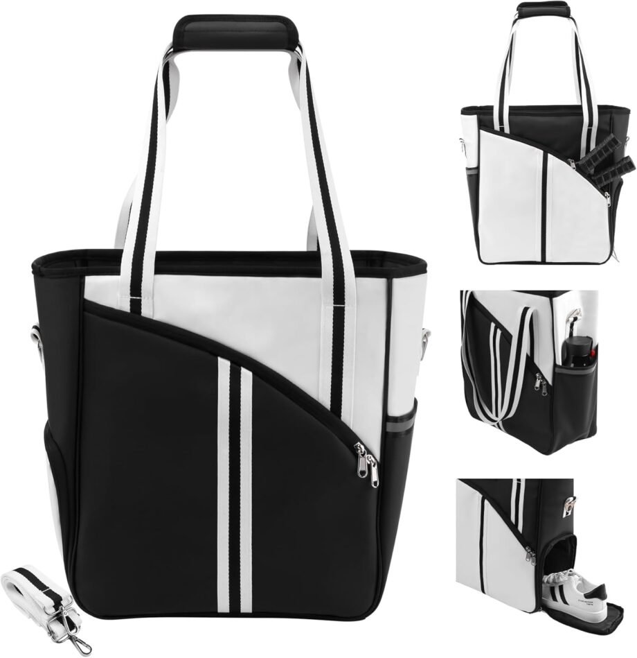 Playful and Practical: Unleashing the Fun with the PU Leather Pickleball Tote!