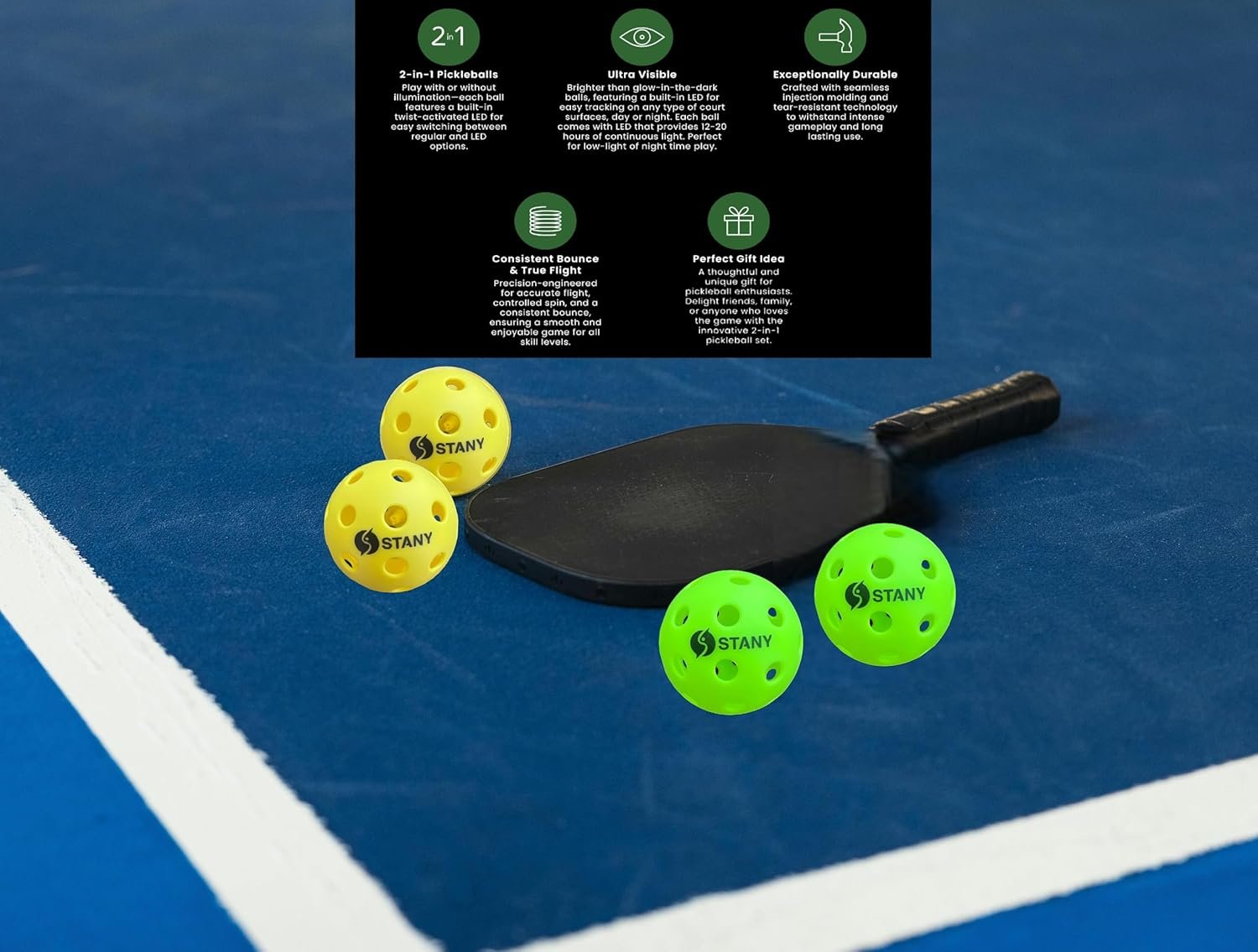 STANY LED Pickleball Ball