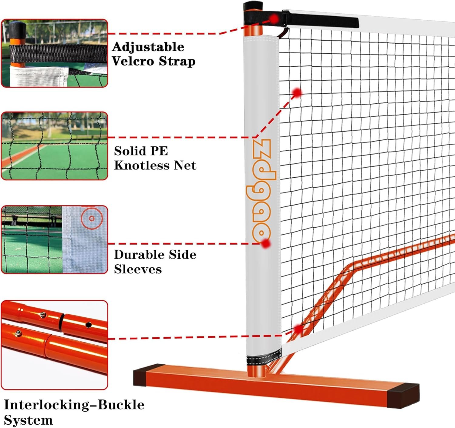 Zdgao 2-in-1 Portable Pickleball Net