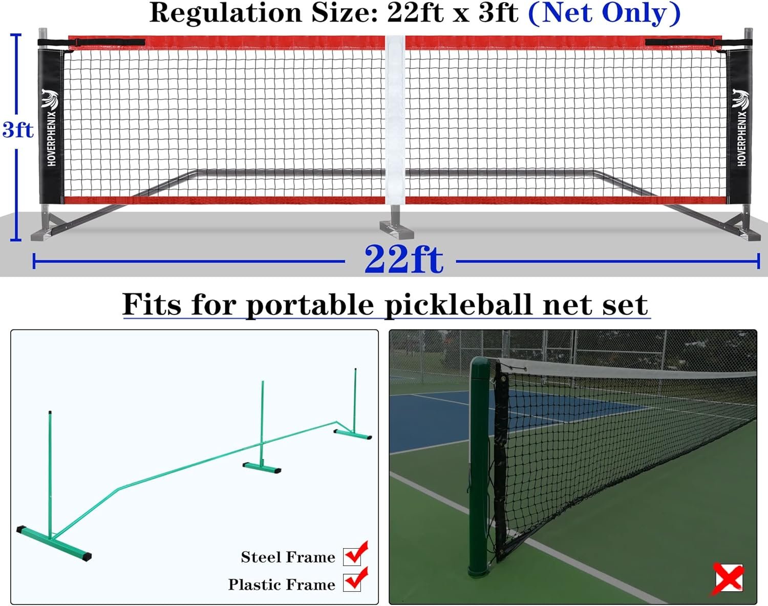 Hoverphenix Pickleball Replacement Net
