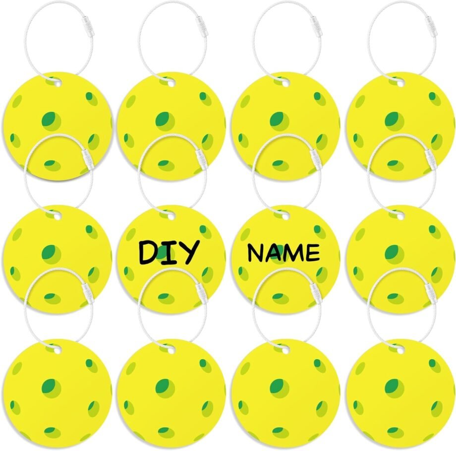 Pickleball Paradise: Unleash Fun with 12PCs Luggage Tags for Every Traveler!