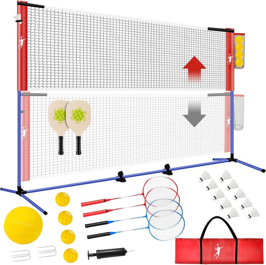 Net Gains: The Ultimate Backyard Fun with the All-in-One Pickleball and Volleyball Combo Set!