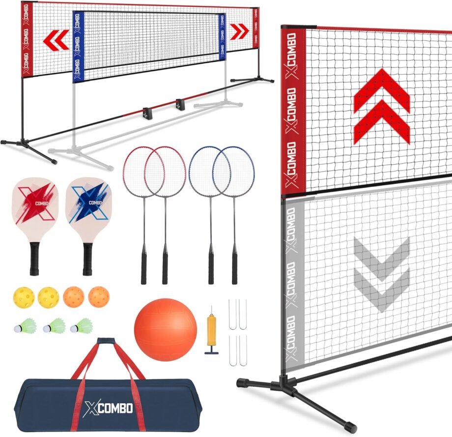 Smash into Summer Fun: The Ultimate Backyard Combo Set for Badminton, Volleyball, and Pickleball!
