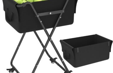 Bounce into Convenience: The Ultimate Foldable Tennis Ball Hopper Cart Review!