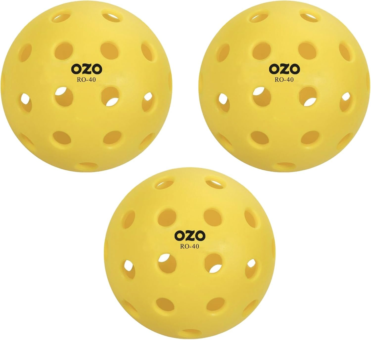 Set De Balles De Pickleball OZO Pour Salle – 26 Trous, Moulage Injection, Plastique Résistant, Visibilité Et Rebond Contrôlé
