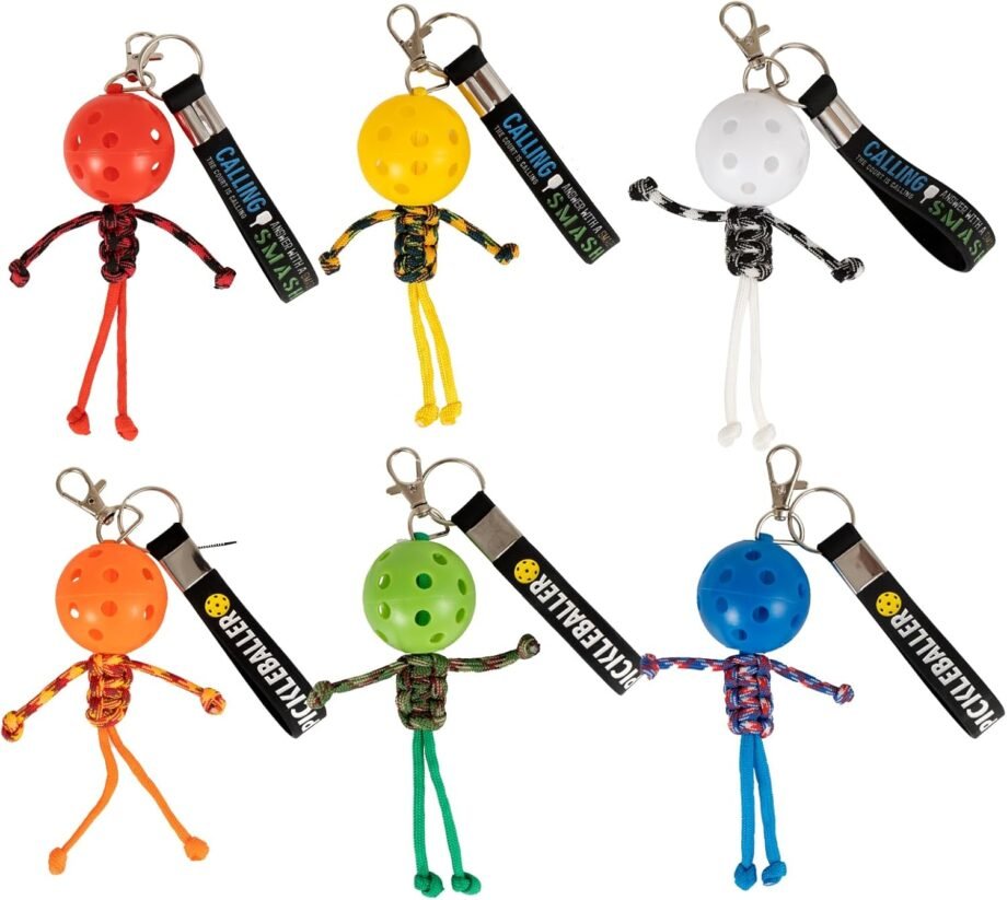 Keychain Joy: 6 Colorful Pickleball Charms for Every Fan!