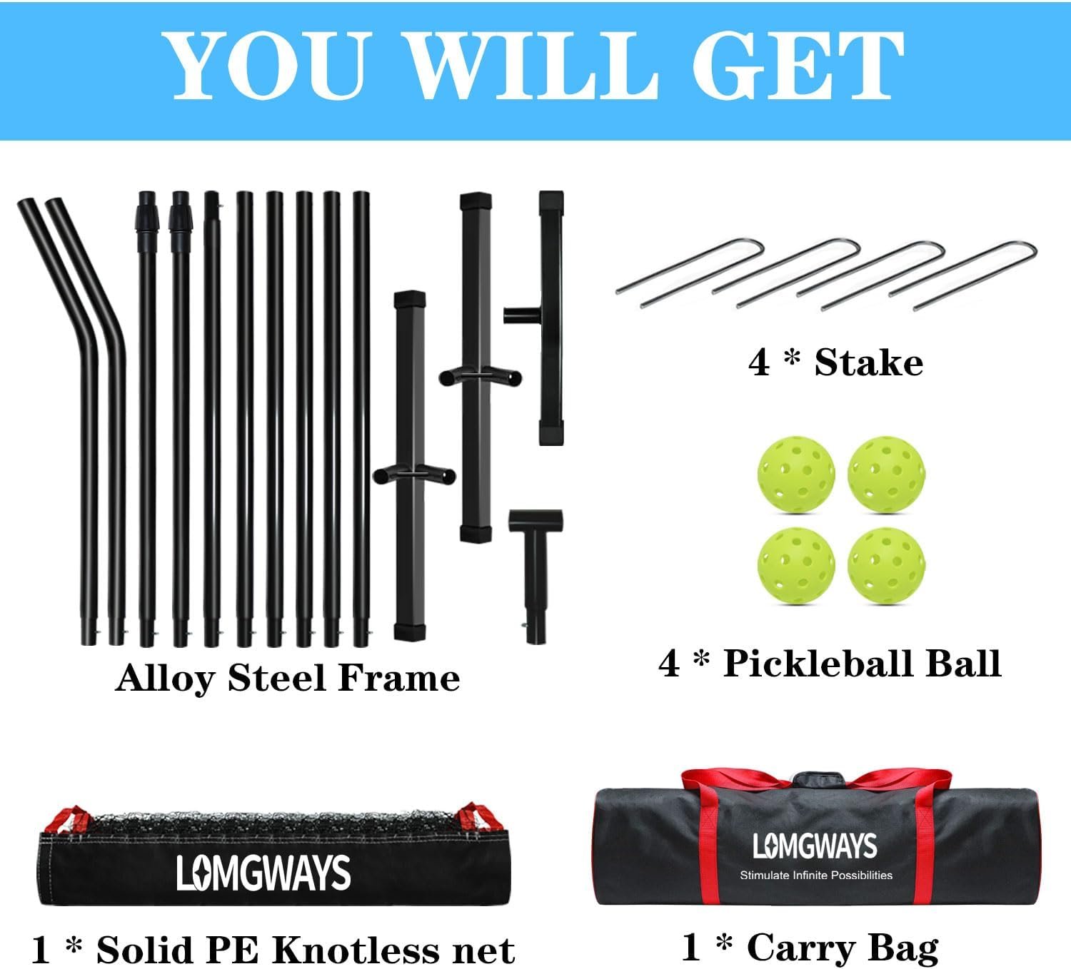 LOMGWAYS Pickleball Net