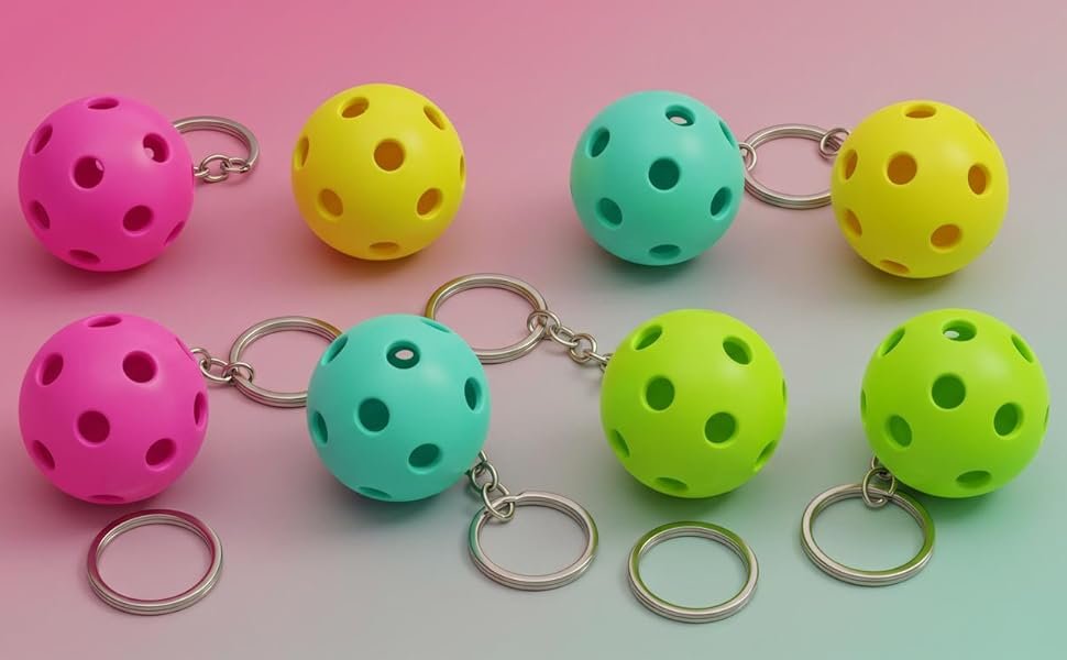 Colorful Pickleball Keychains