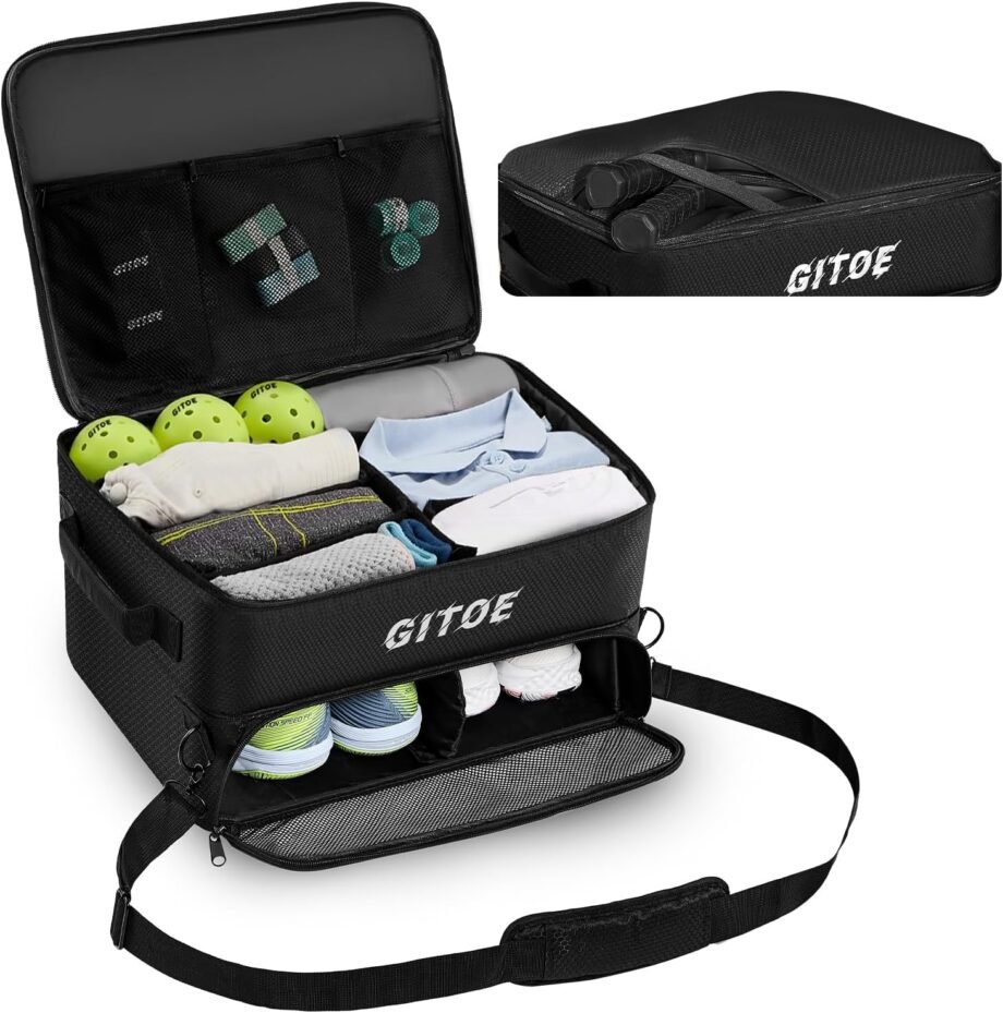 Serve Up Style: The Ultimate Black Pickleball Bag with Shoe Compartment!