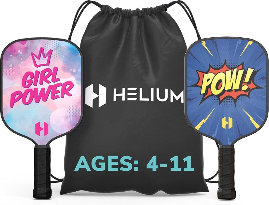 Kids Take the Court: Unleash the Fun with Helium Pickleball Paddles - POW! and Girl Power Edition!
