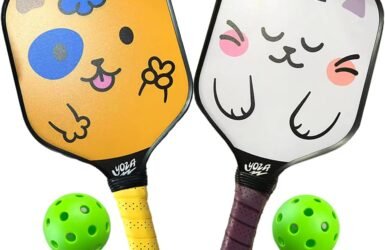 Serve Up Fun: Yoza's Kids Pickleball Paddle Set with Adorable Dog & Cat Designs!