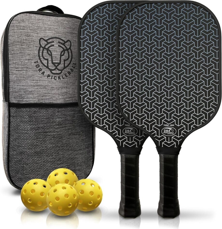 Serve Up Fun with the USA Pickleball Approved Textured Carbon Fiber Paddles Set!