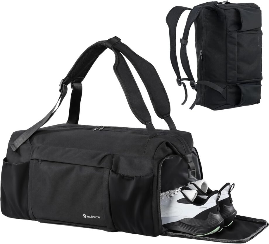 Ultimate Gym Bag for Men: The Black Convertible Duffle You Didn't Know You Needed!