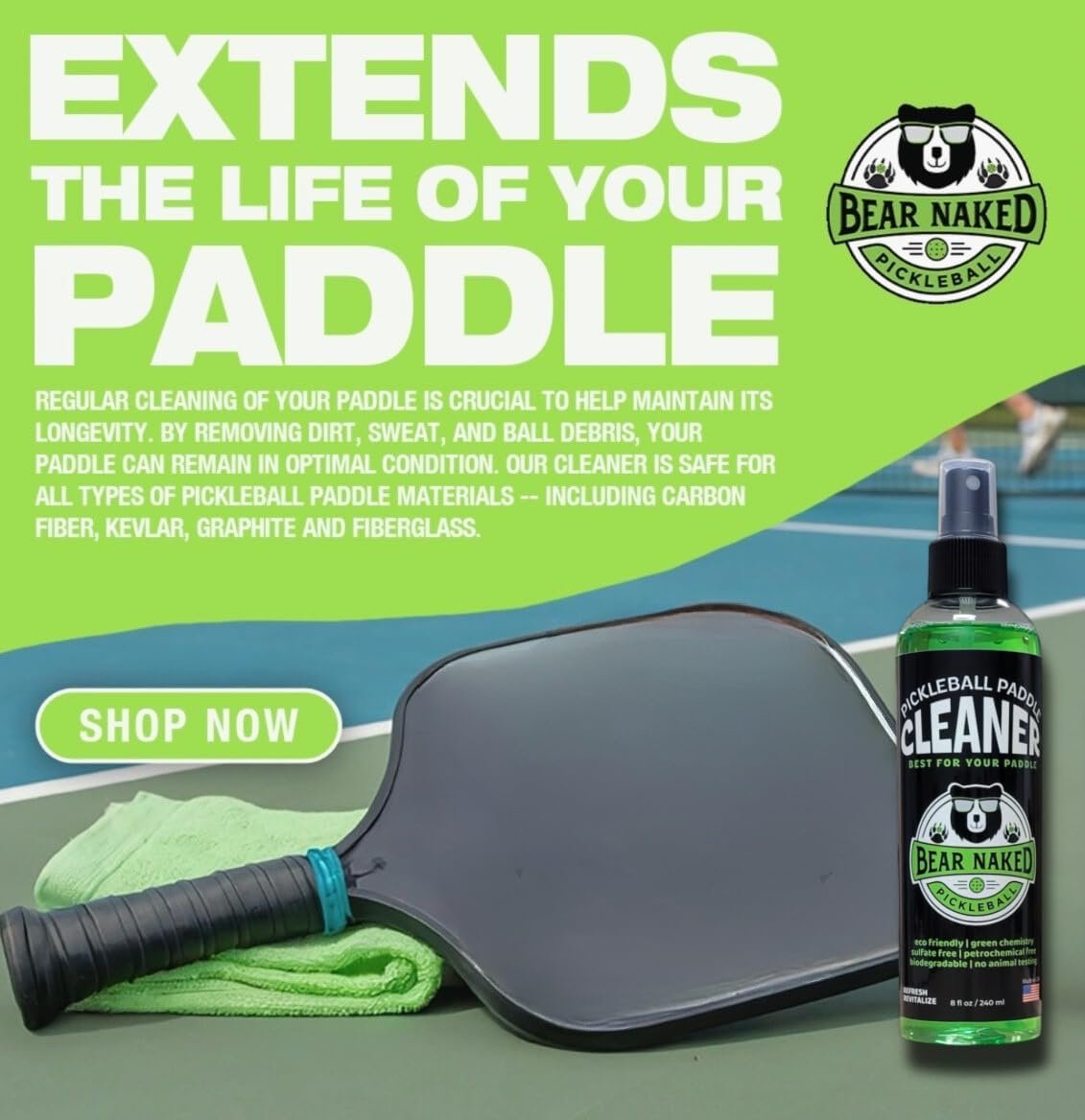 Bear Naked Pickleball Paddle Cleaner