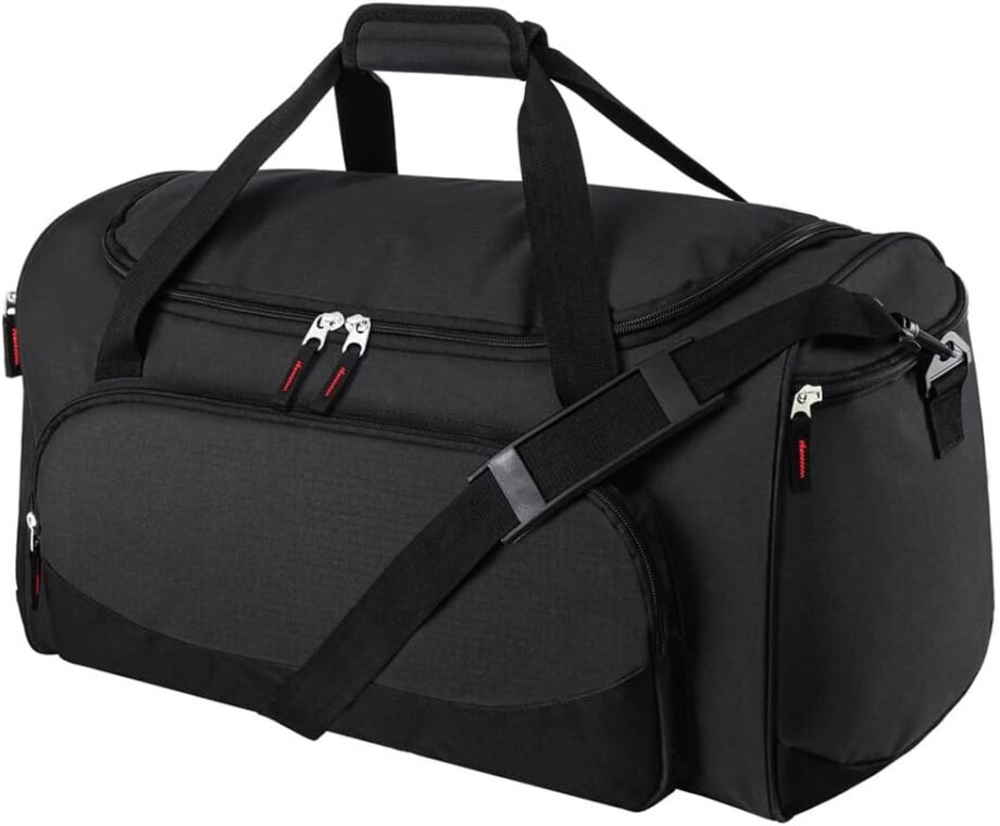 Unleash Your Adventure: The 55L Black Duffle Bag That's Perfect for Every Workout and Travel!
