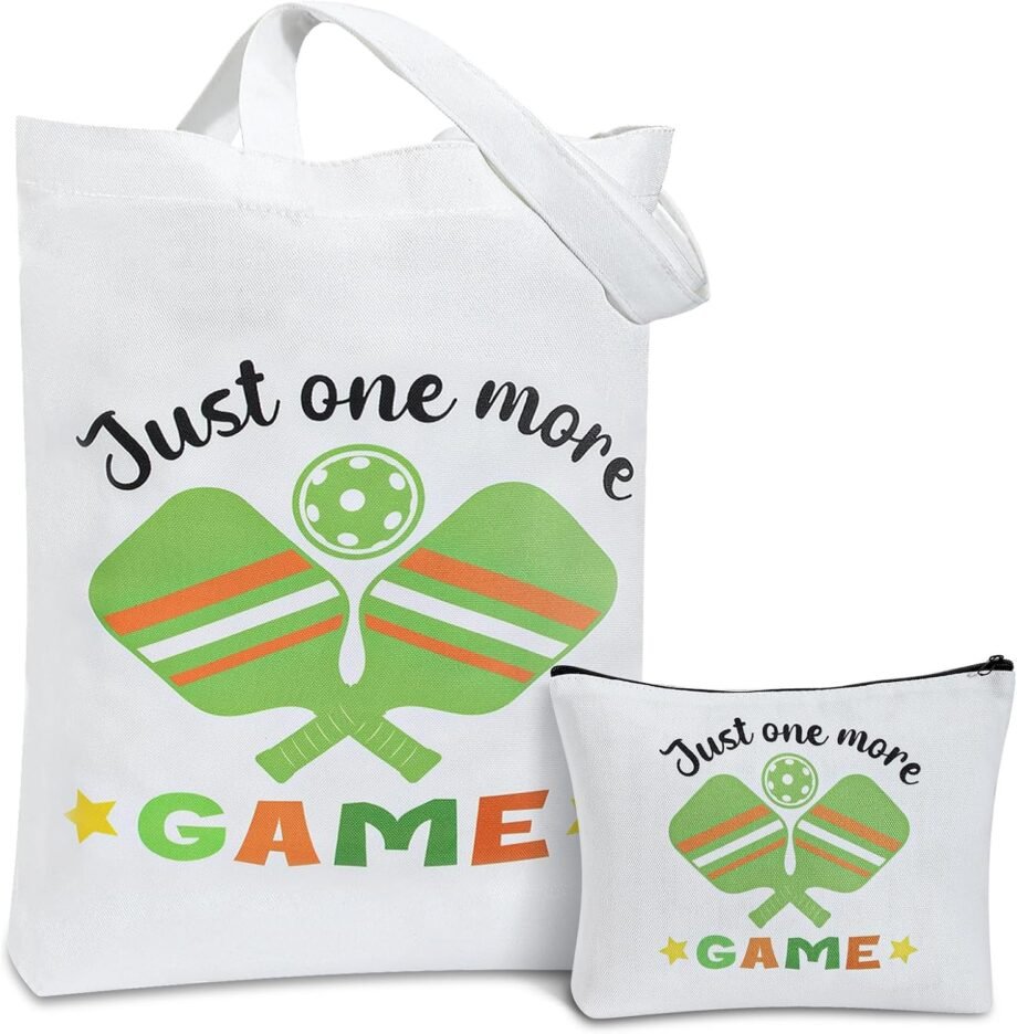 Score Big with the Paterr 2 Pcs Dink Ball Tote and Makeup Bags: The Ultimate Gift for Sports Lovers!