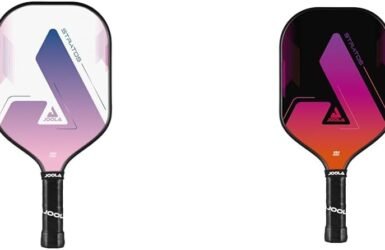 Paddle Power Duo: JOOLA's Pink & Lavender Stratos Rackets for Pickleball Fun!