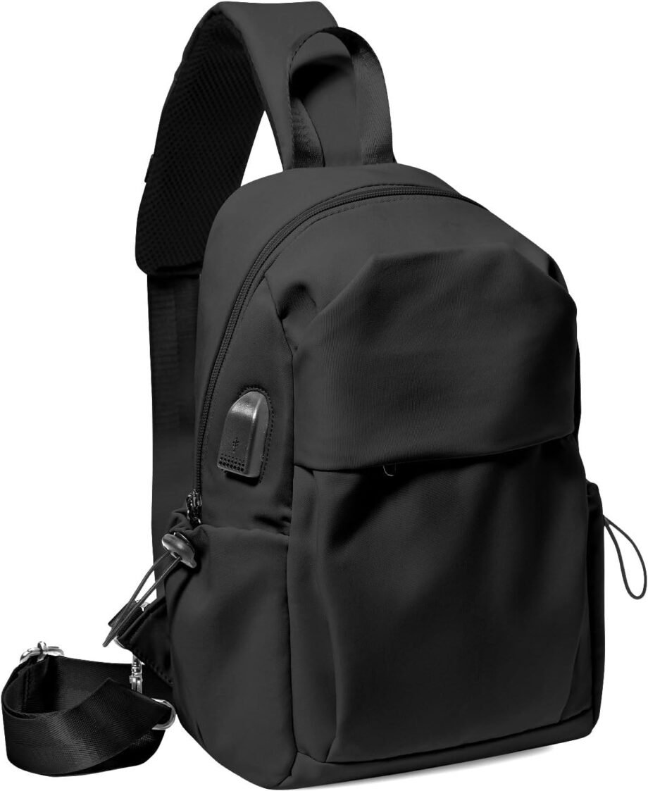 Score Style Points with the Medium Black Sling Bag: The Ultimate Sporty Companion for Active Adventures!