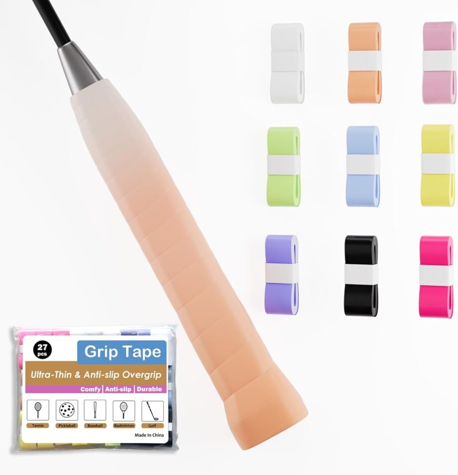 Ace Your Game with the 27 Pack Tennis Racket Grip Tape: A Colorful Touch for Every Swing!