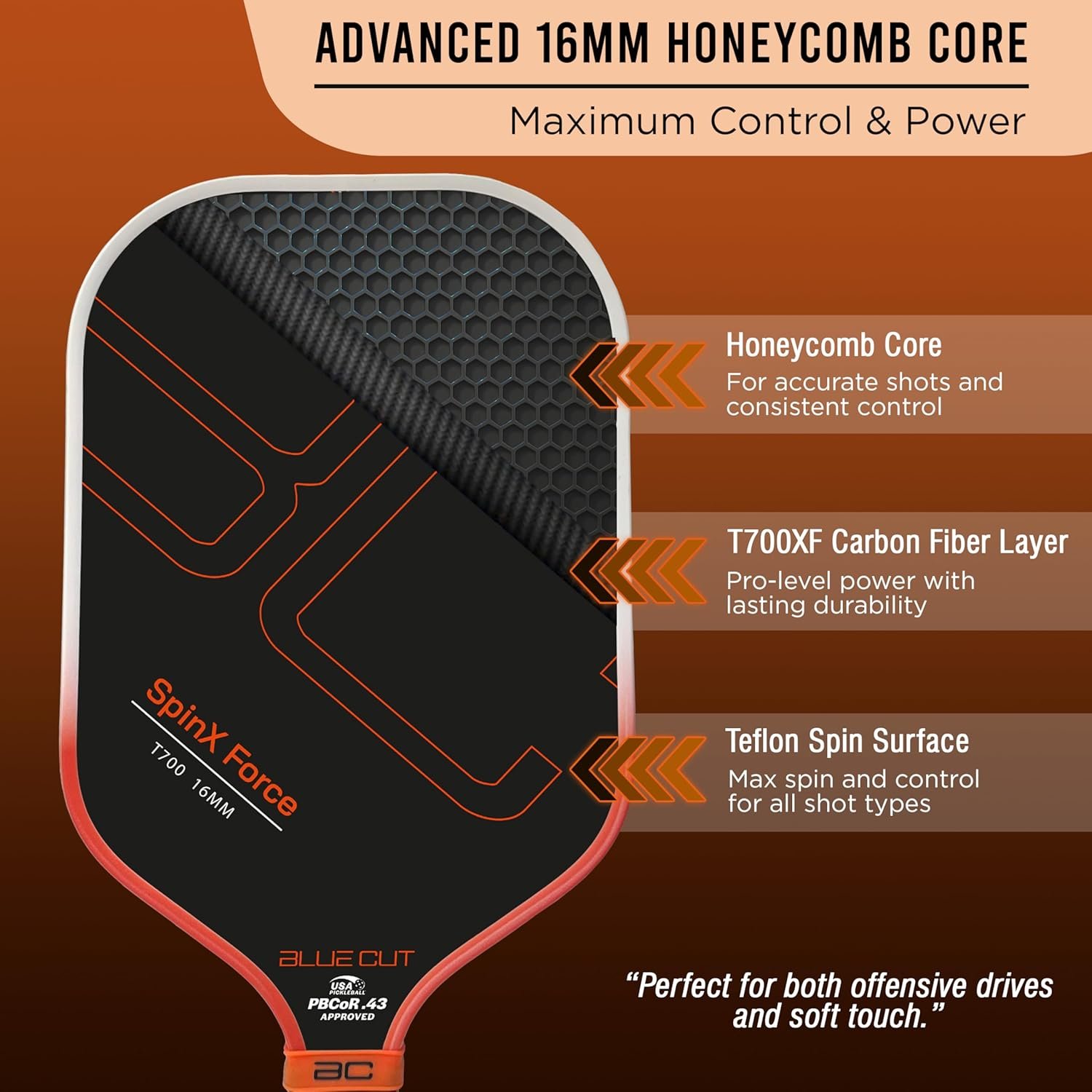 SpinX Force Pickleball Paddle