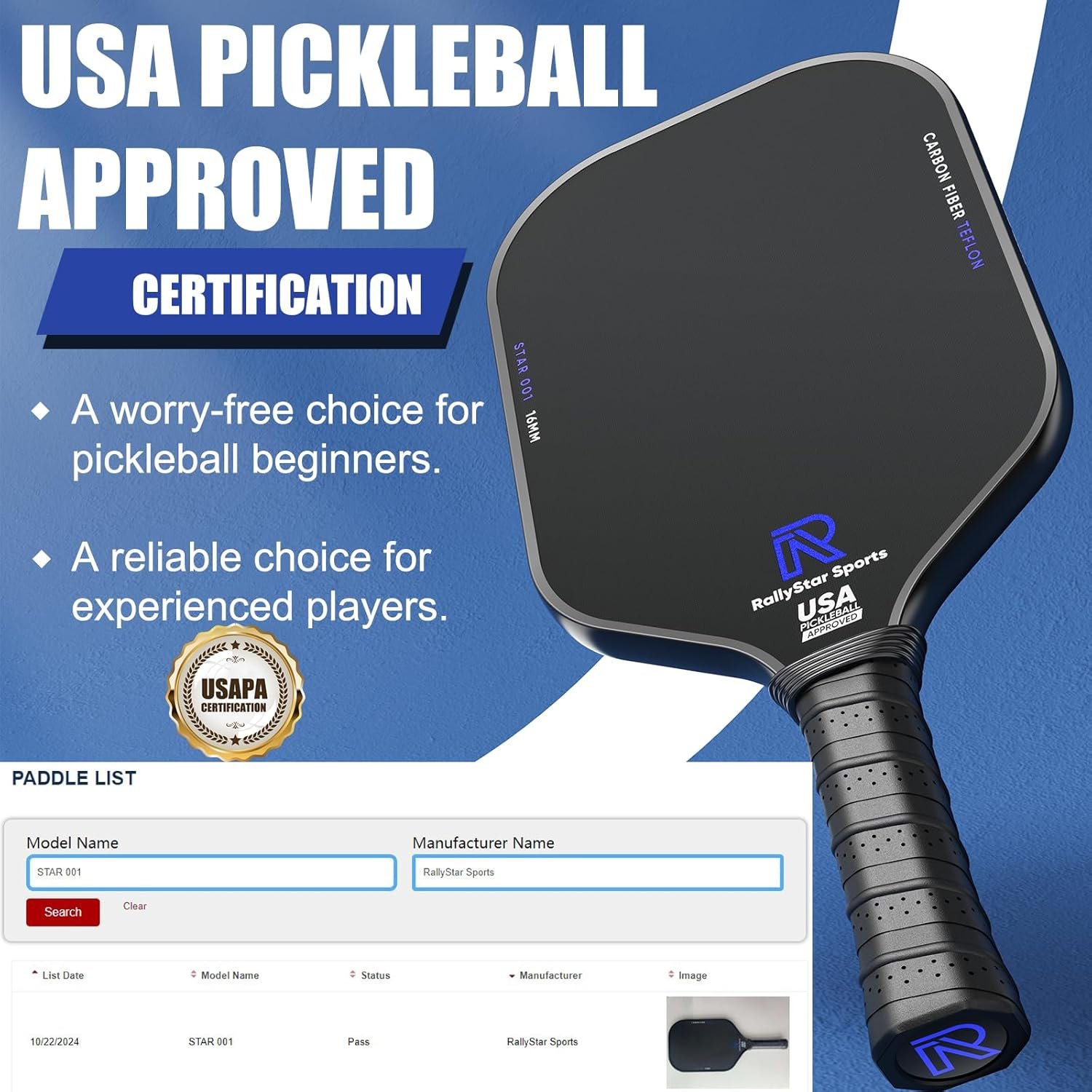 LINKWIN Carbon Fiber Pickleball Paddle