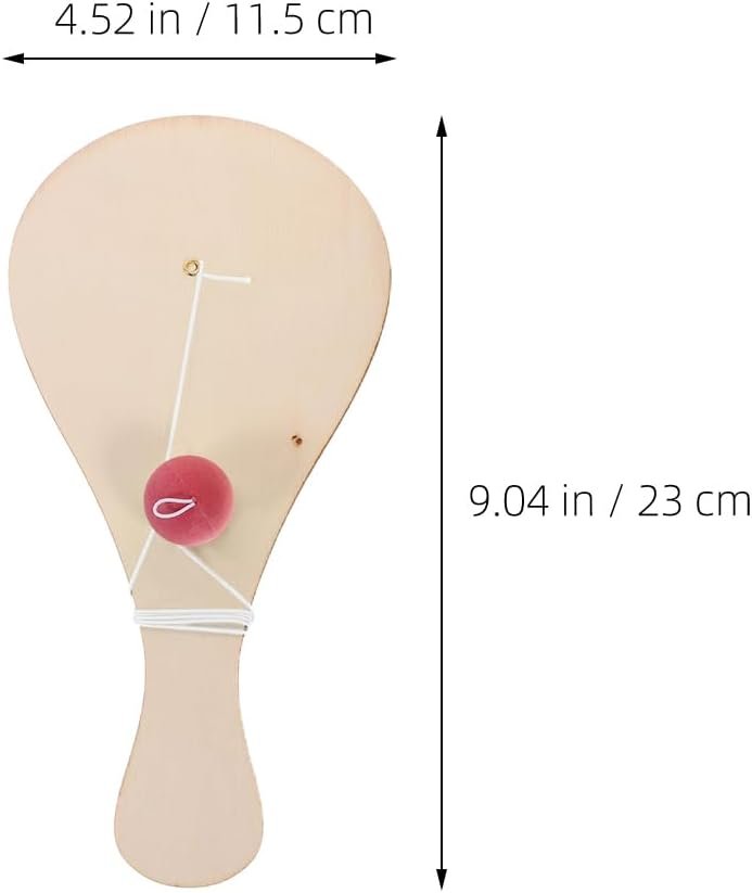 Hemoton Wooden Racket Painting Toys