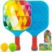 Pickleball Fun for Little Champs: Review of Toddler Pickleball Paddles in Vibrant Rainbow Design!