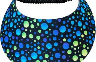 Game On: The Colorful Blue Bubbles Visor for Stress-Free Pickleball Fun!