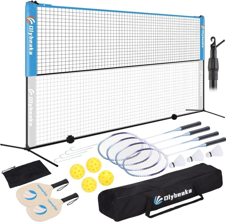 Net Gains: Unleash the Fun with the 17FT Portable Pickleball Badminton Net Set!