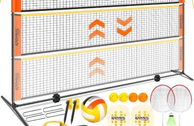 Net Gains: The Ultimate 3-in-1 Adjustable Height Fun for Volleyball, Badminton, and Pickleball!