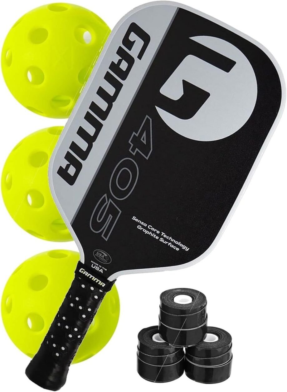 Game On: Unleashing Power and Speed with the Gamma 405 Middleweight Graphite Pickleball Paddle Bundle!