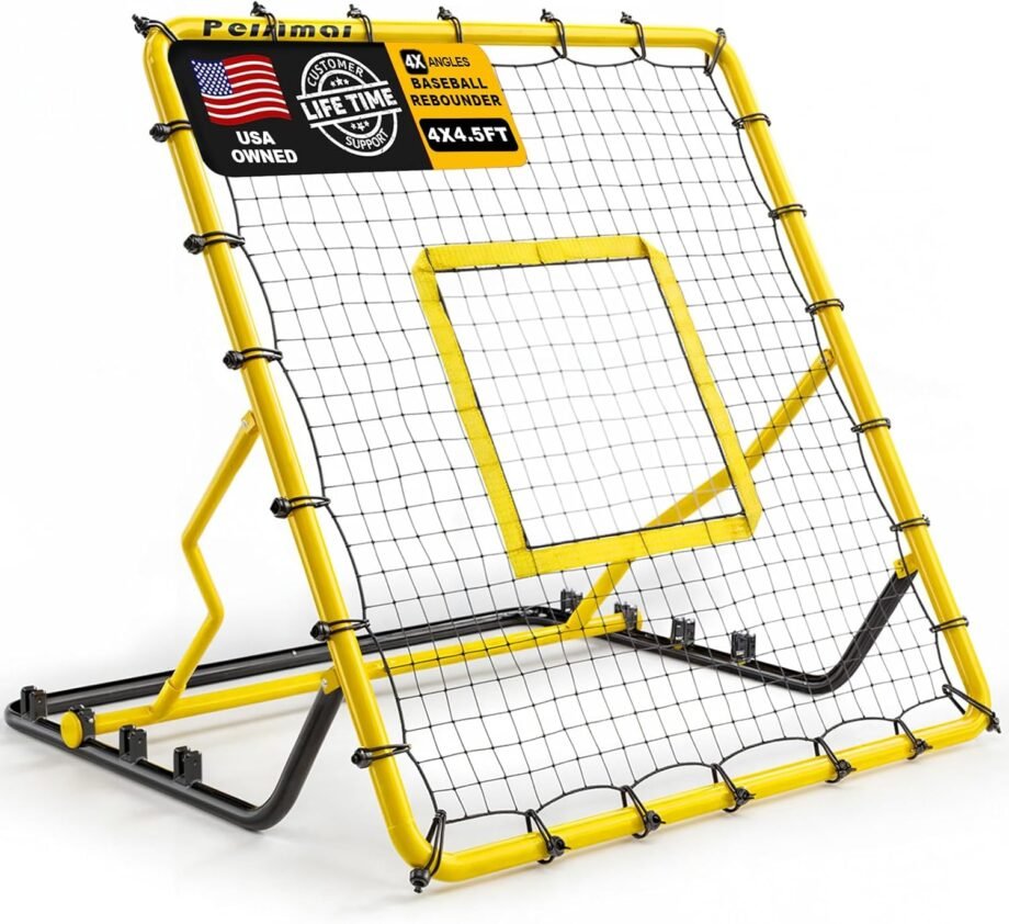 Perfect Your Game with the 4x4.5FT Baseball Rebounder Net: The Ultimate Multi-Sport Training Tool!