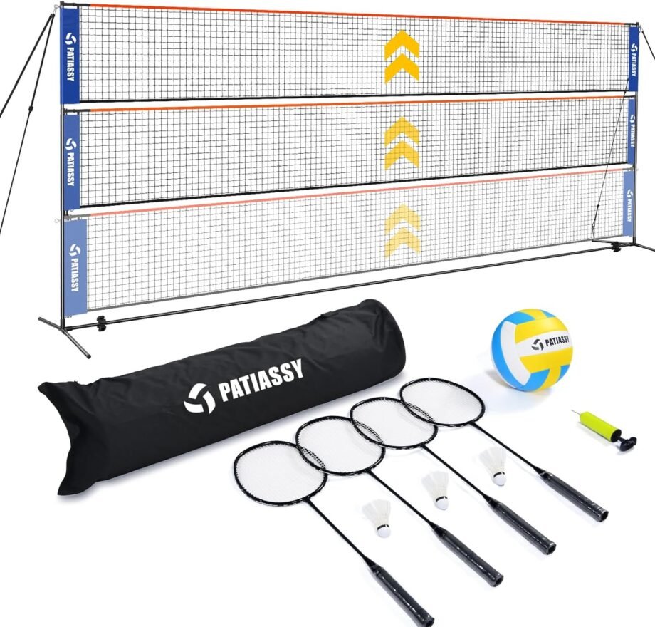 Net Your Fun: The Ultimate Portable Badminton Volleyball Pickleball Combo for Backyard Games!