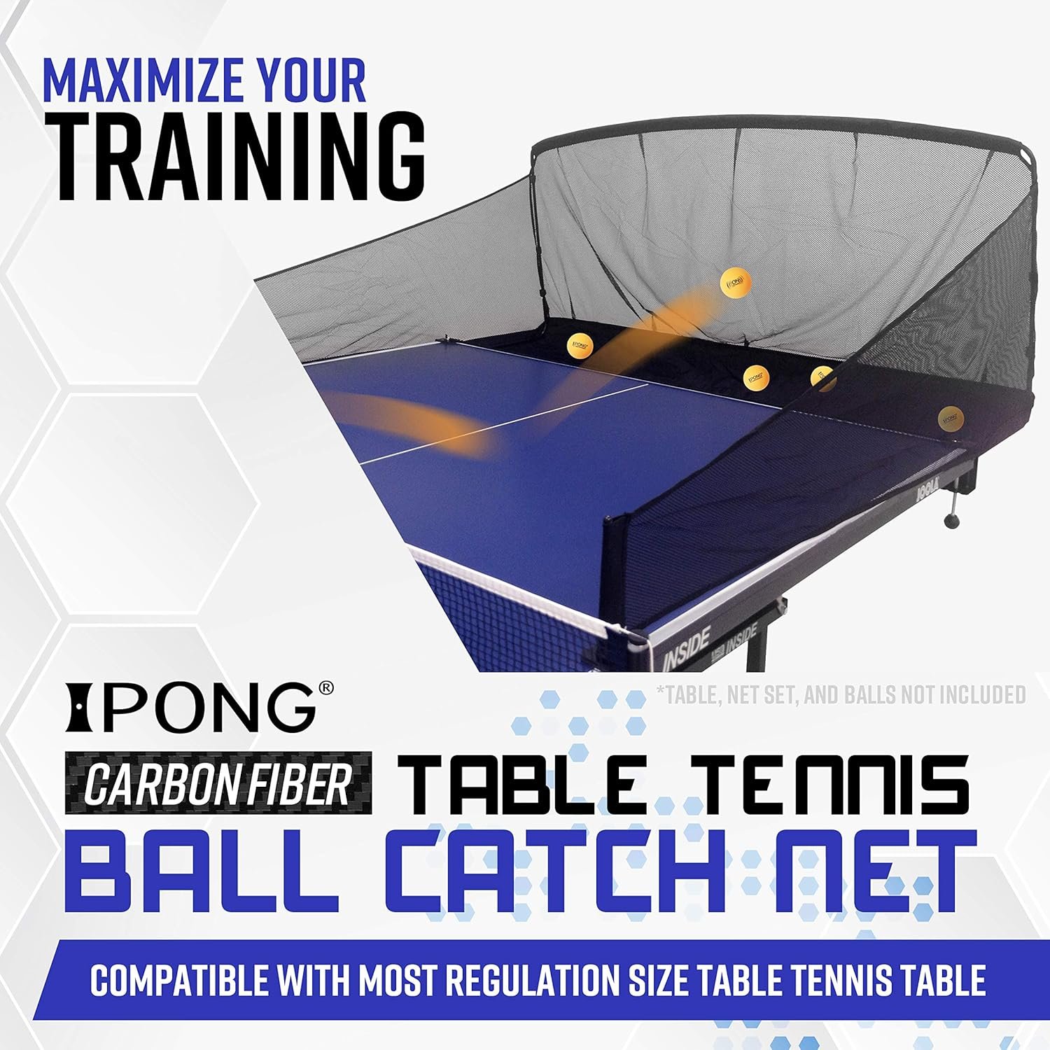 iPong Carbon Fiber Table Tennis Ball Catch Net