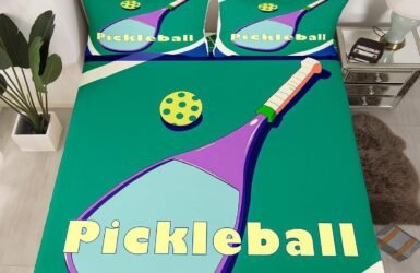 Serve Up Sweet Dreams with the Erosebridal Pickleball Themed Bedding Set!