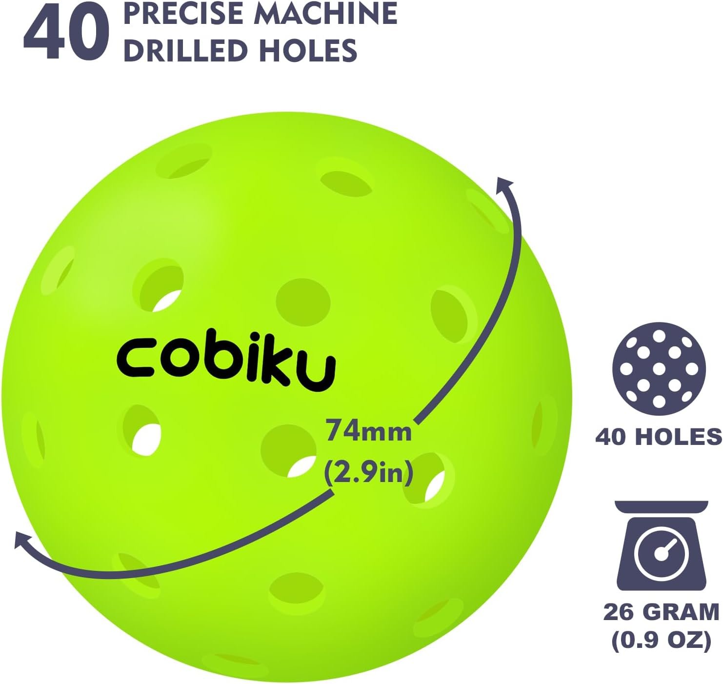 COBIKU Outdoor Pickleball Balls