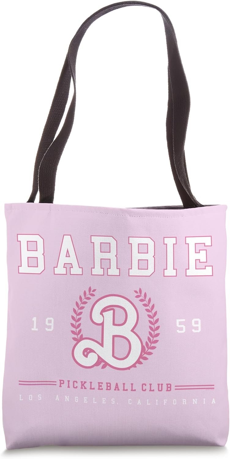 Serve Up Style with the Barbie Pink and White Pickleball Club Tote Bag!
