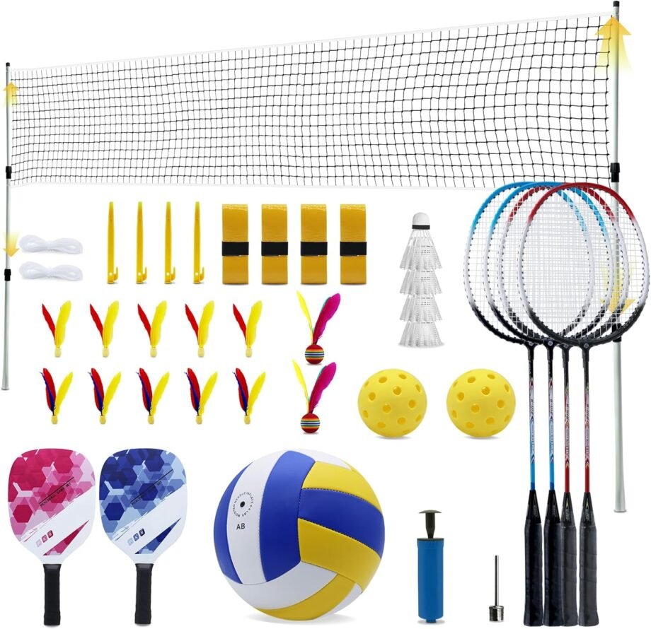 Get Ready to Spike and Serve: The Ultimate Outdoor Volleyball and Badminton Combo Set Review!