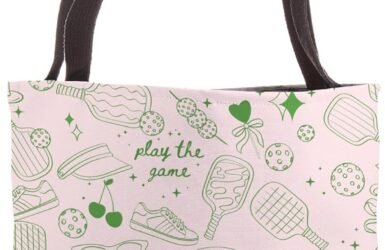 Paddle in Style: A Review of the Pickleball Doodles Kelly Green and Pink Tote Bag!