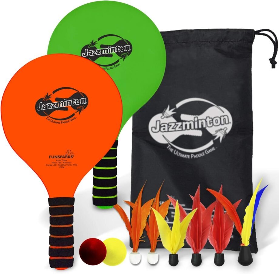 Get Ready to Rally: Our Review of the Paddle Ball Game Jazzminton Deluxe with LED Birdie!
